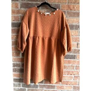 Simply Southern  Collection Burnt Orange Jewel Dress Large